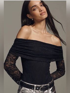 AFRM Maxine Long-Sleeve Lace Bodysuit